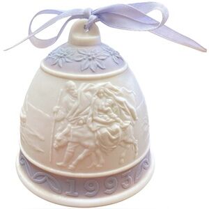 1993 LLADRÓ Campanita Navidad Christmas Bell Holy Family Blue White Original Box